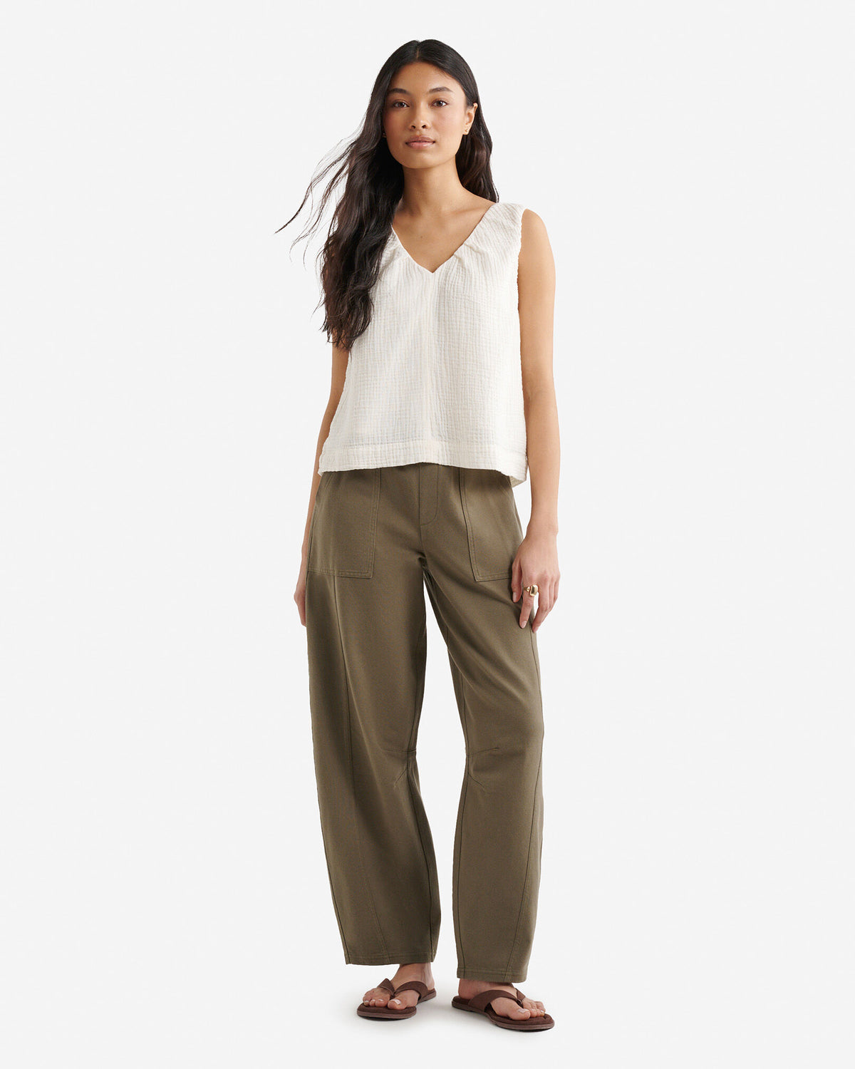 Welland Knit Twill Barrel Pant / KALAMATA