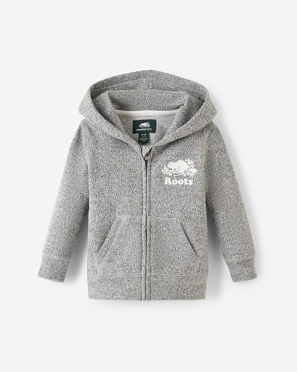 Baby Organic Original Full Zip Hoodie / SALT & PEPPER