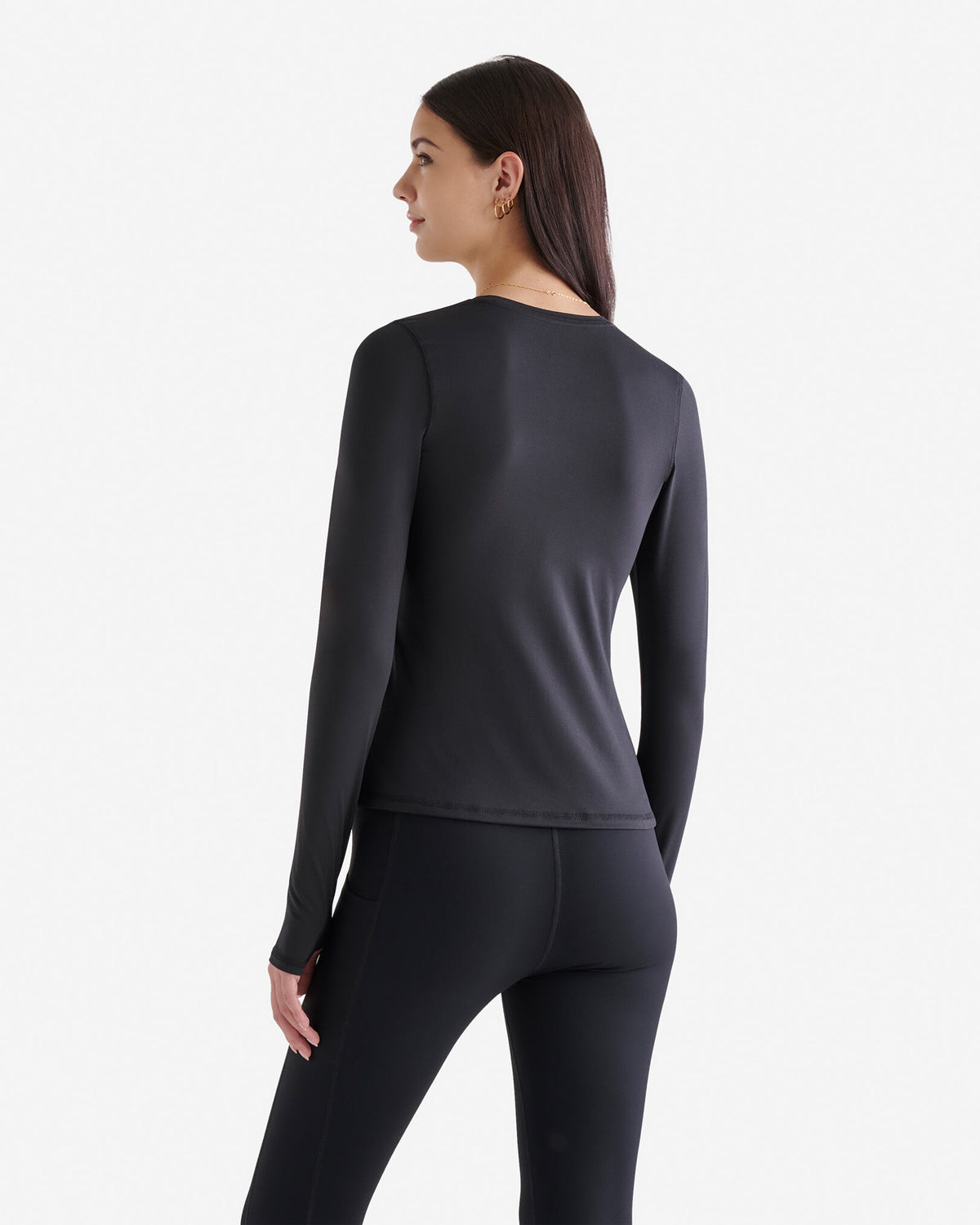 Renew Knit Fitted Long Sleeve Top / BLACK