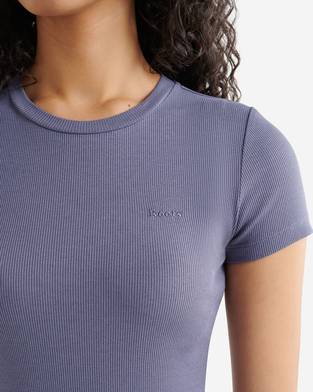 Roam Rib Fitted Short Sleeve Top / TIDAL BLUE