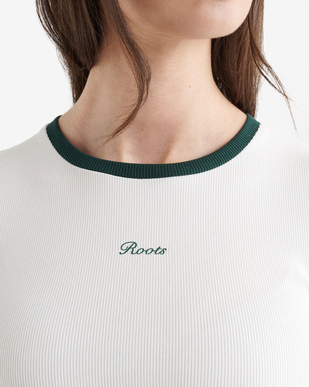 Rib Short Sleeve T-Shirt / WHITE