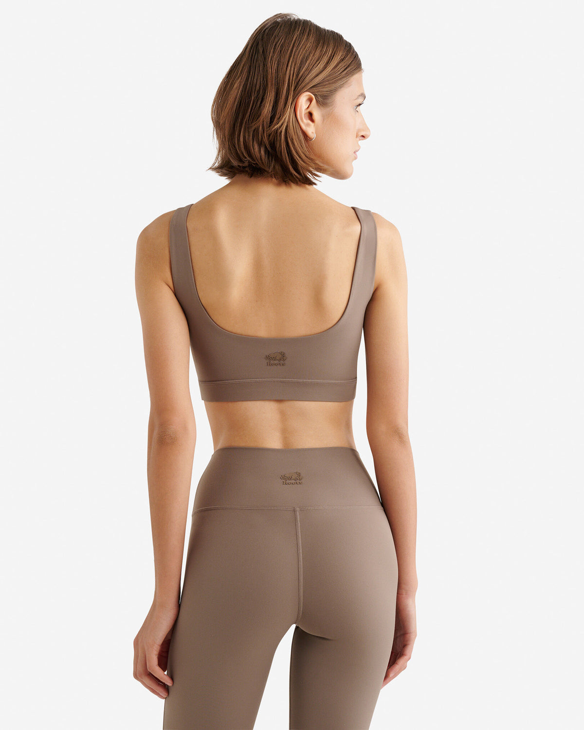 Restore Stretch Piped Sports Bra / FALCON BROWN