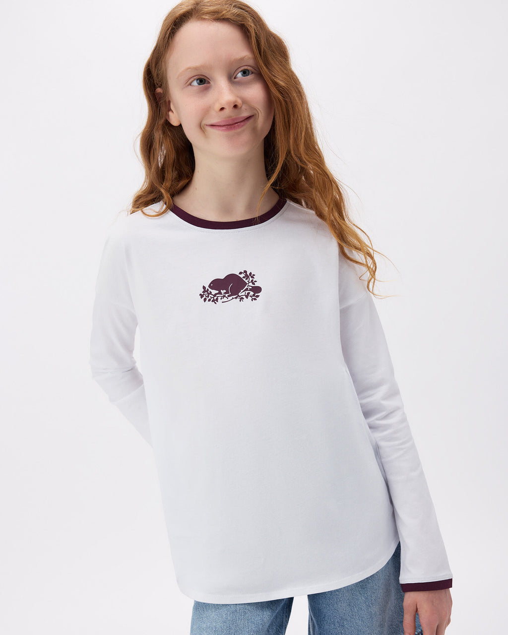 Girls Cooper Pop Relaxed Long Sleeve T-Shirt / WHITE