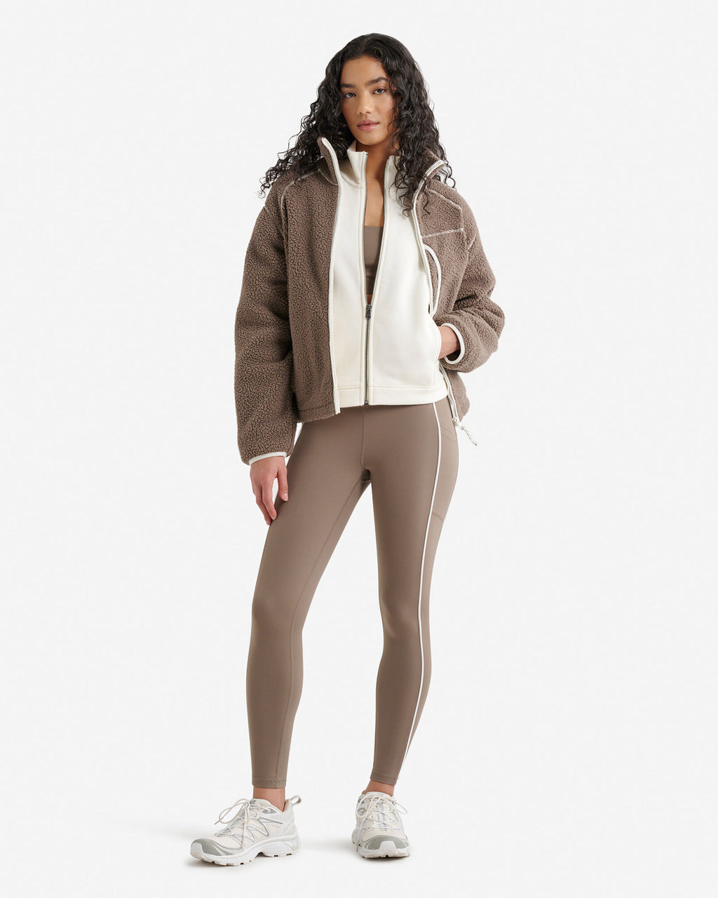Restore Stretch Piped Legging / FALCON BROWN