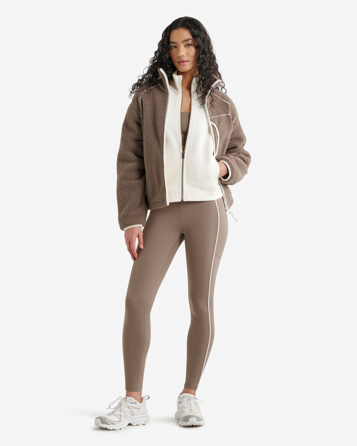 Restore Stretch Piped Legging / FALCON BROWN