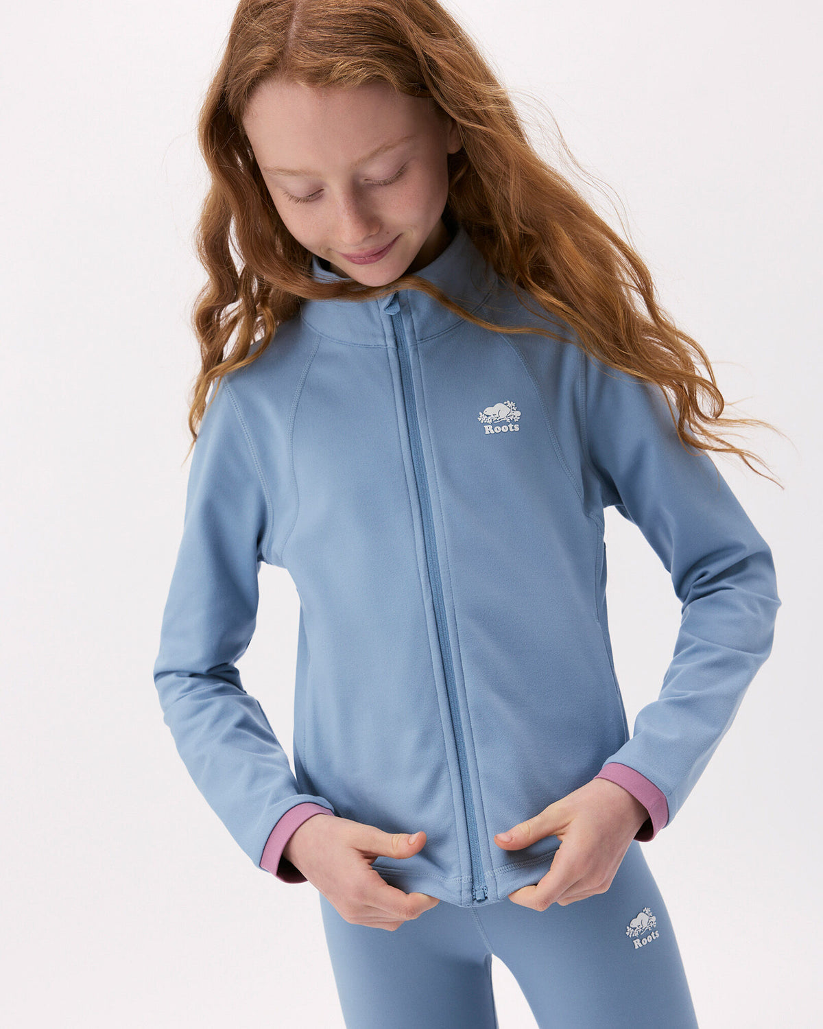 Girls Active Fitted Track Jacket / RAINCLOUD BLUE