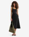 Renew Knit Square Neck Dress / BLACK