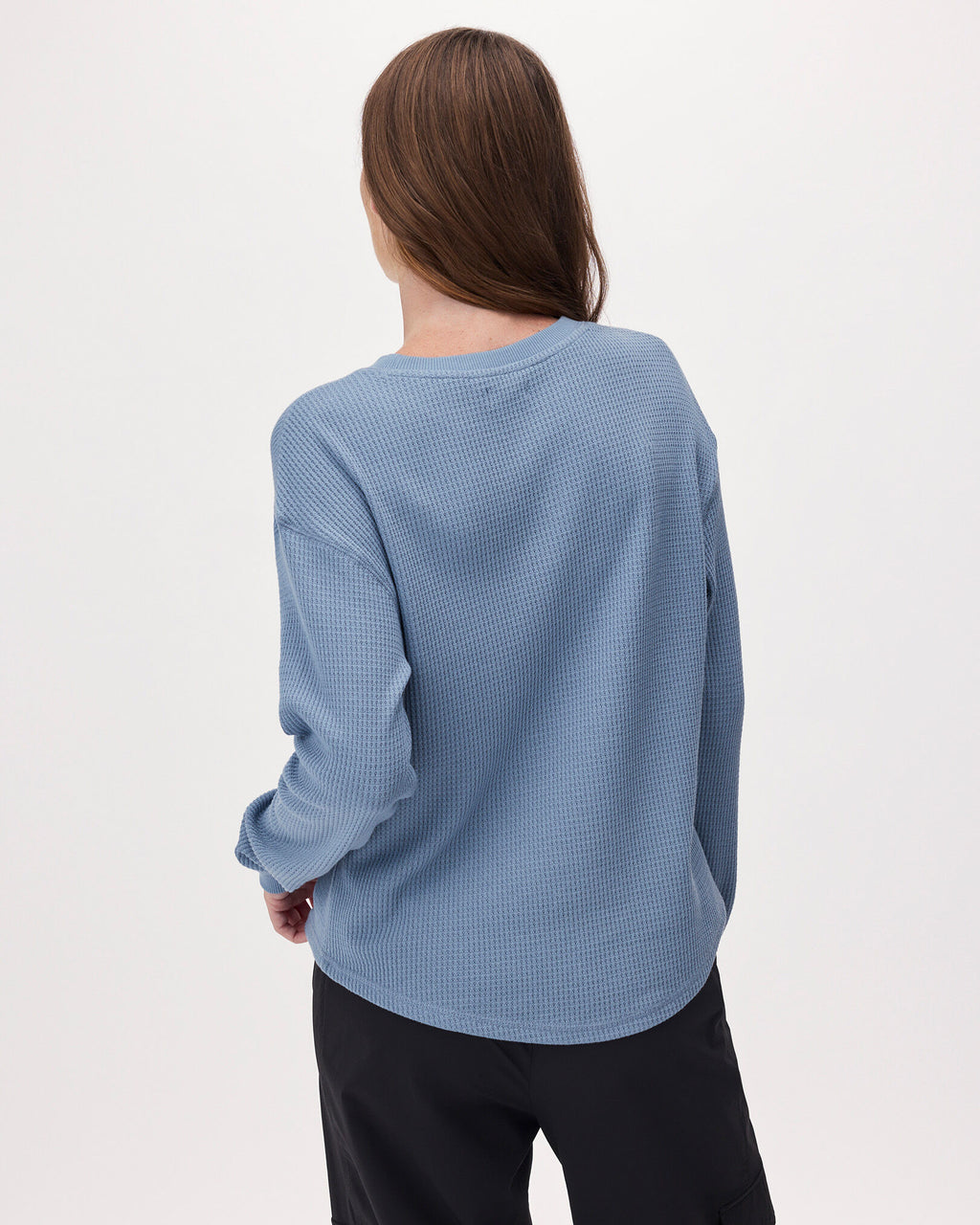 Waffle Long Sleeve Top / RAINCLOUD BLUE