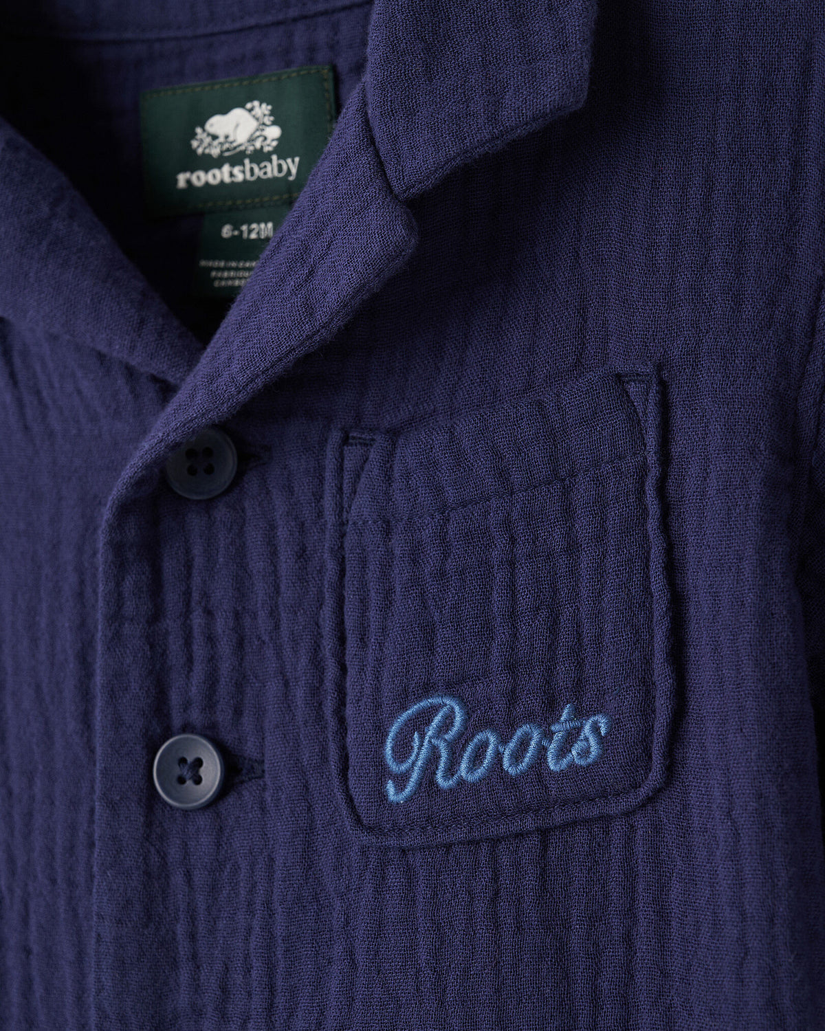 Baby Isla Camp Shirt / INDIGO INK