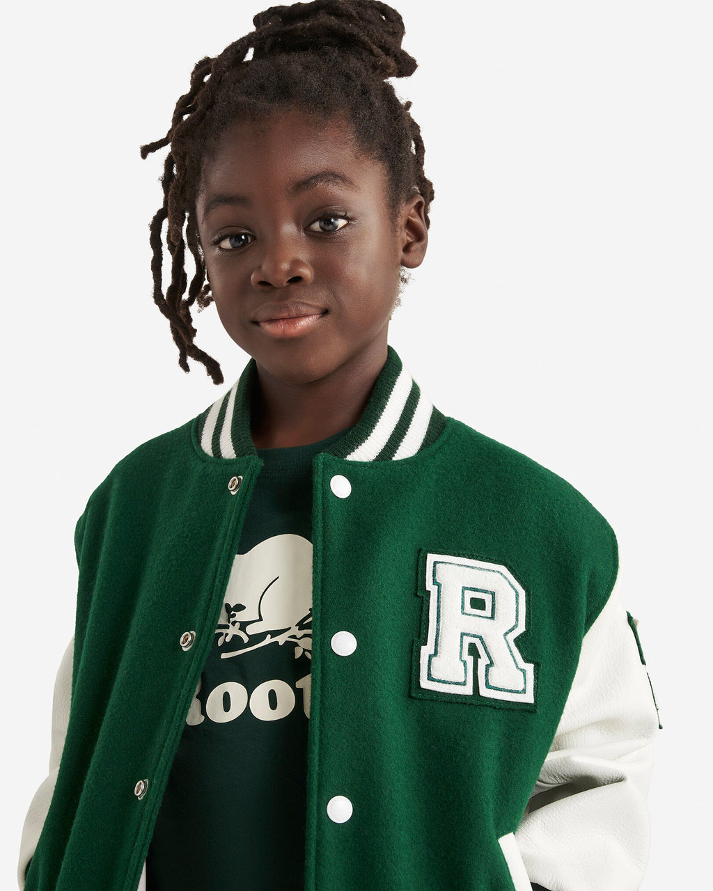 Kids Vintage Varsity Jacket 2.0 / PARK GREEN