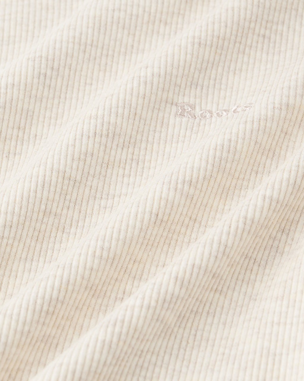 Roam Rib Fitted Long Sleeve Top / OATMEAL MIX