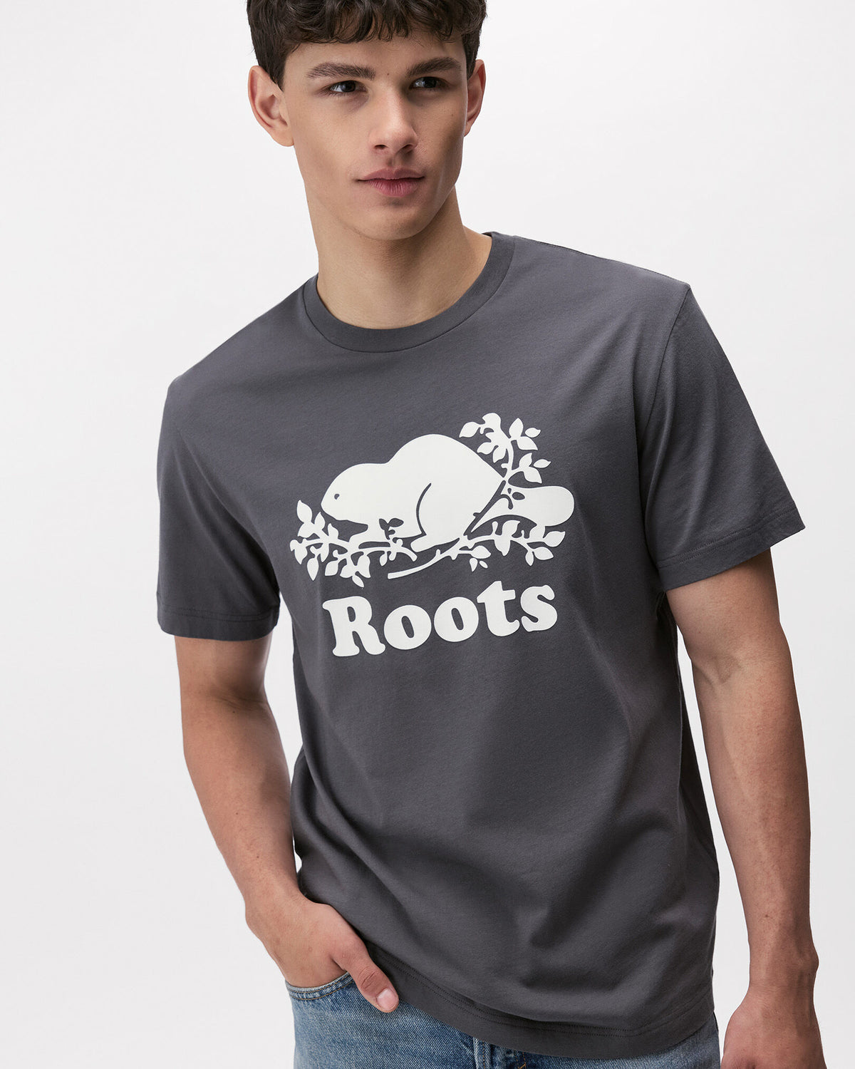 Mens Organic Cooper Beaver T-Shirt / CLIFFSTONE GREY