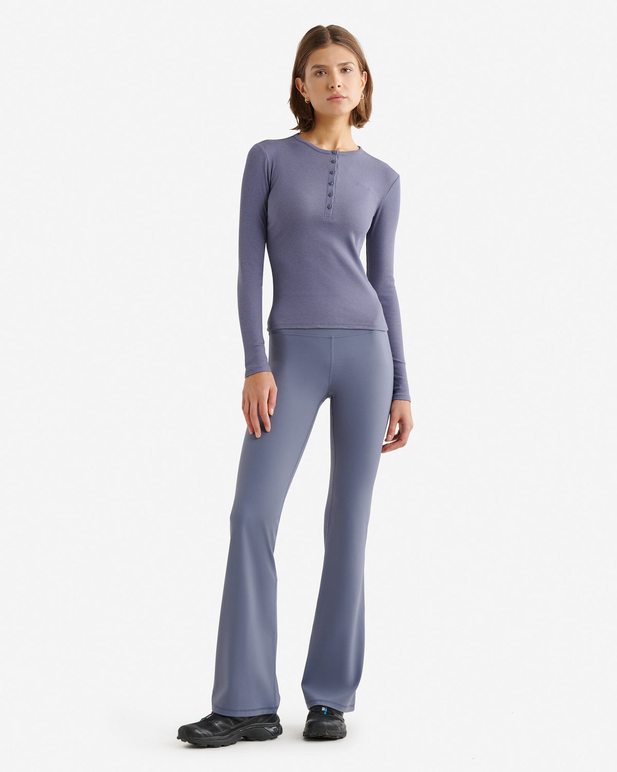 Roam Rib Fitted Long Sleeve Henley / TIDAL BLUE