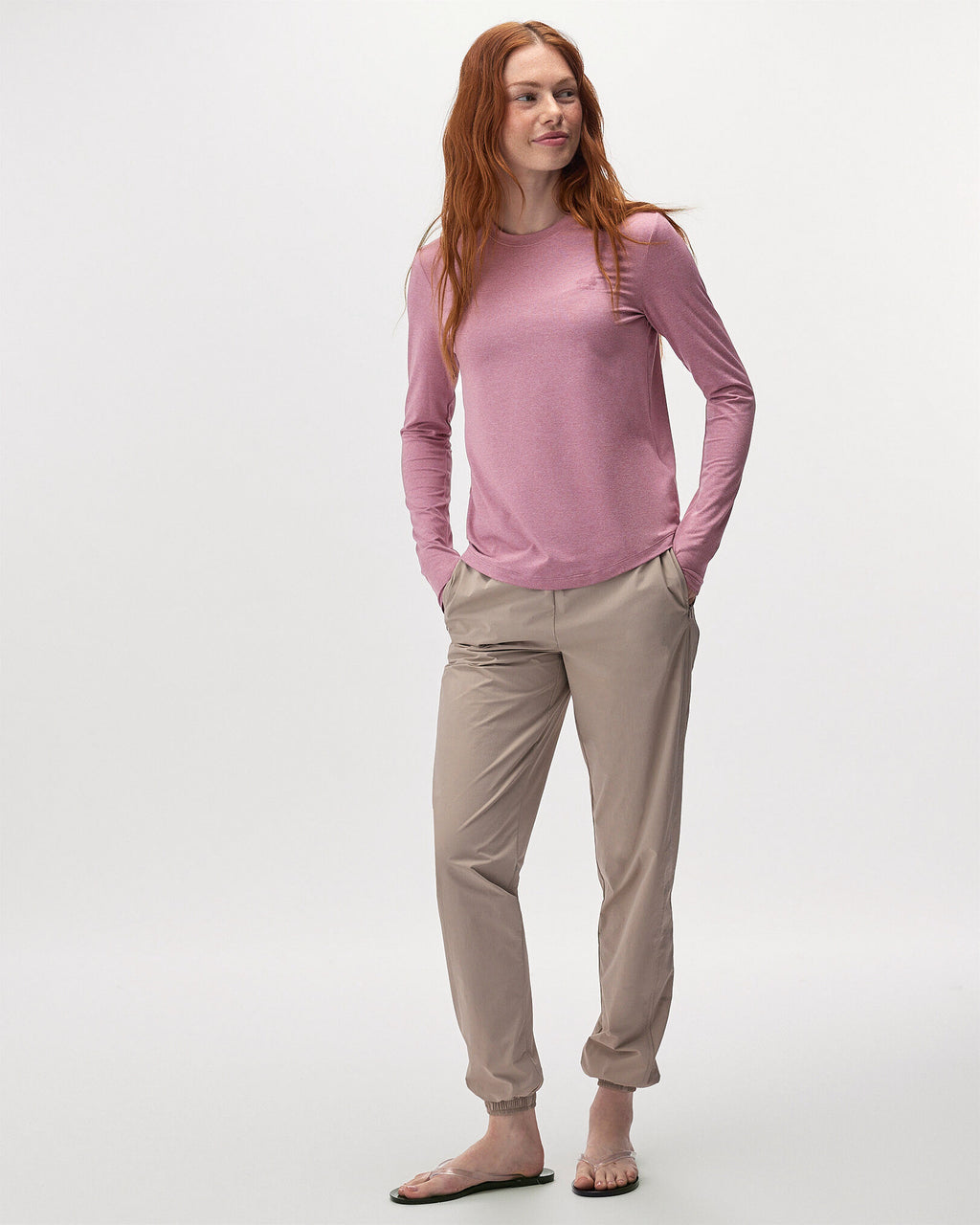 Renew Knit Classic Long Sleeve Top / DUSKY PLUM MIX