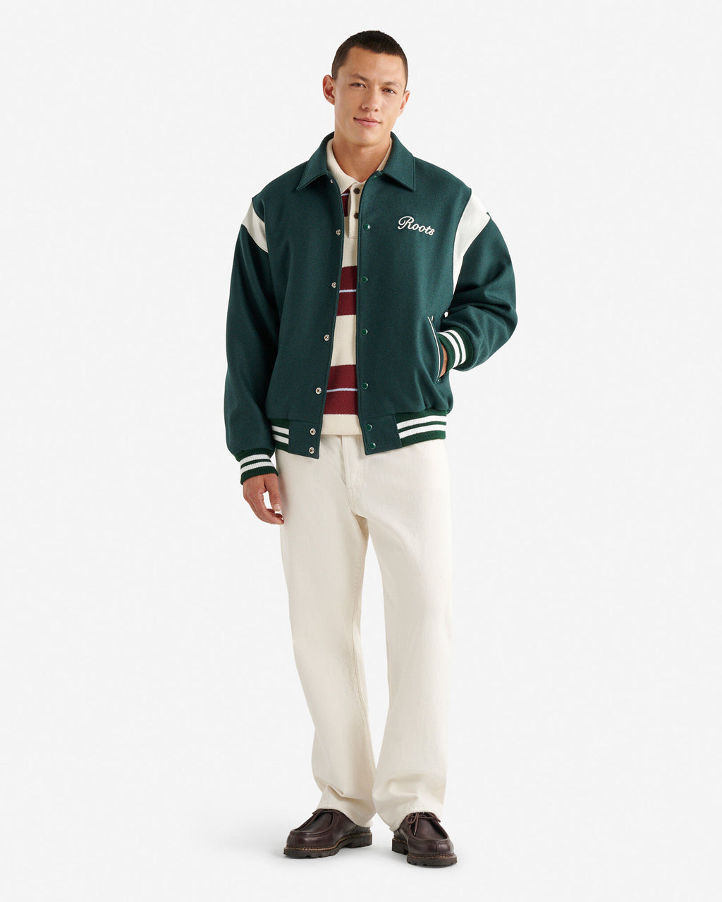Ramsden Ranger Varsity Jacket / VARSITY GREEN/WHITE