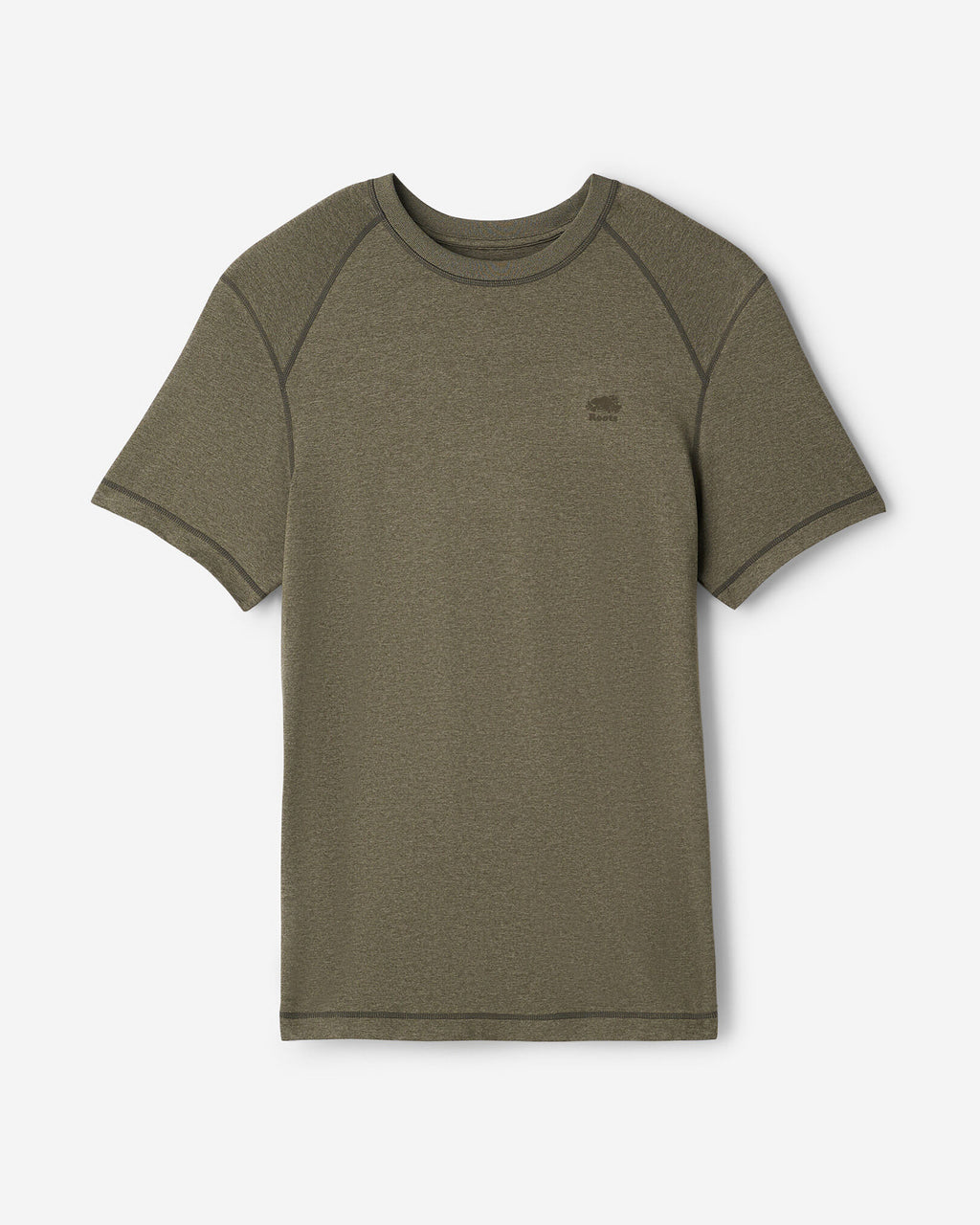 Renew Knit Short Sleeve Top / SMOKEY OLIVE PEPPER