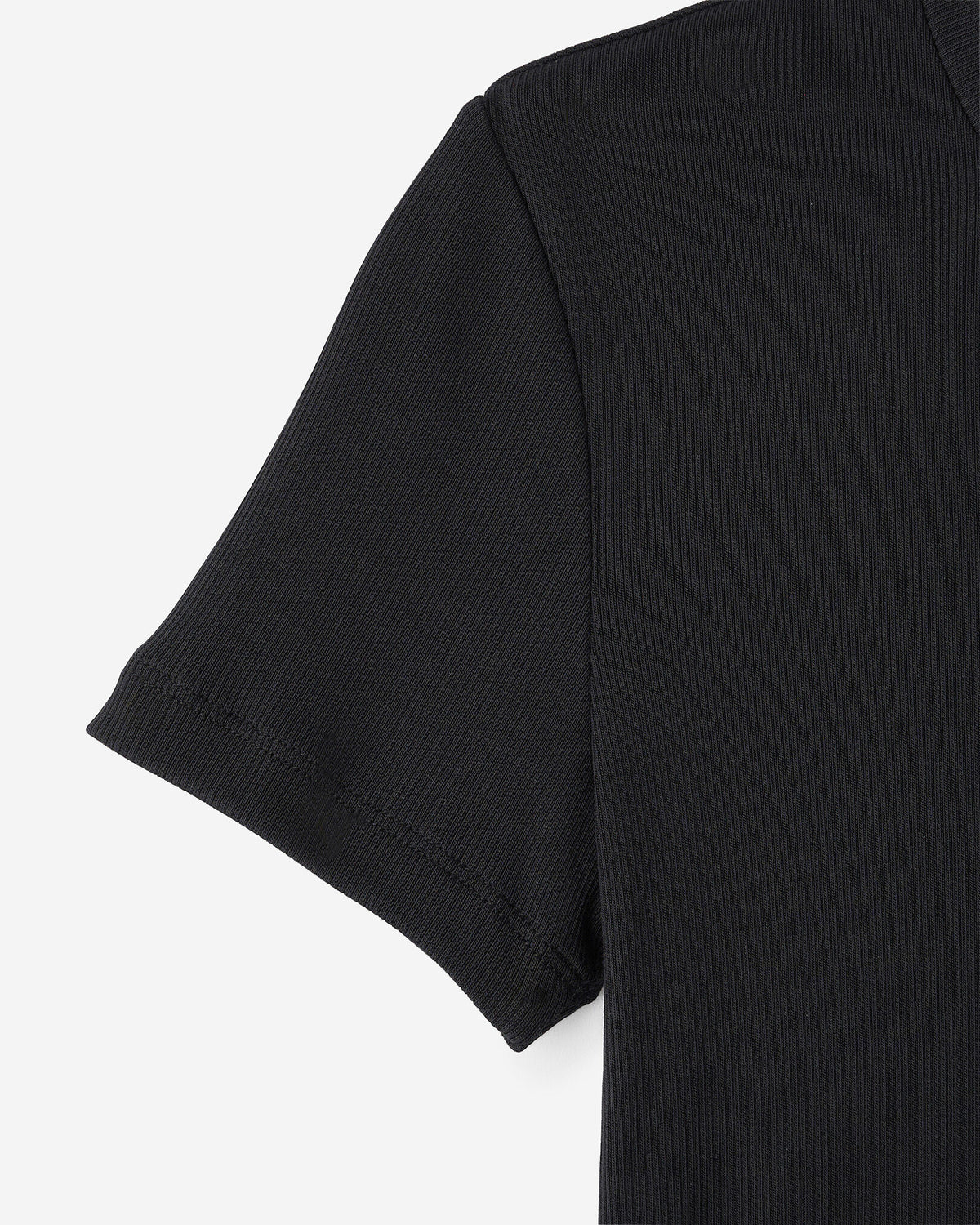 Roam Rib Fitted Short Sleeve Top / BLACK