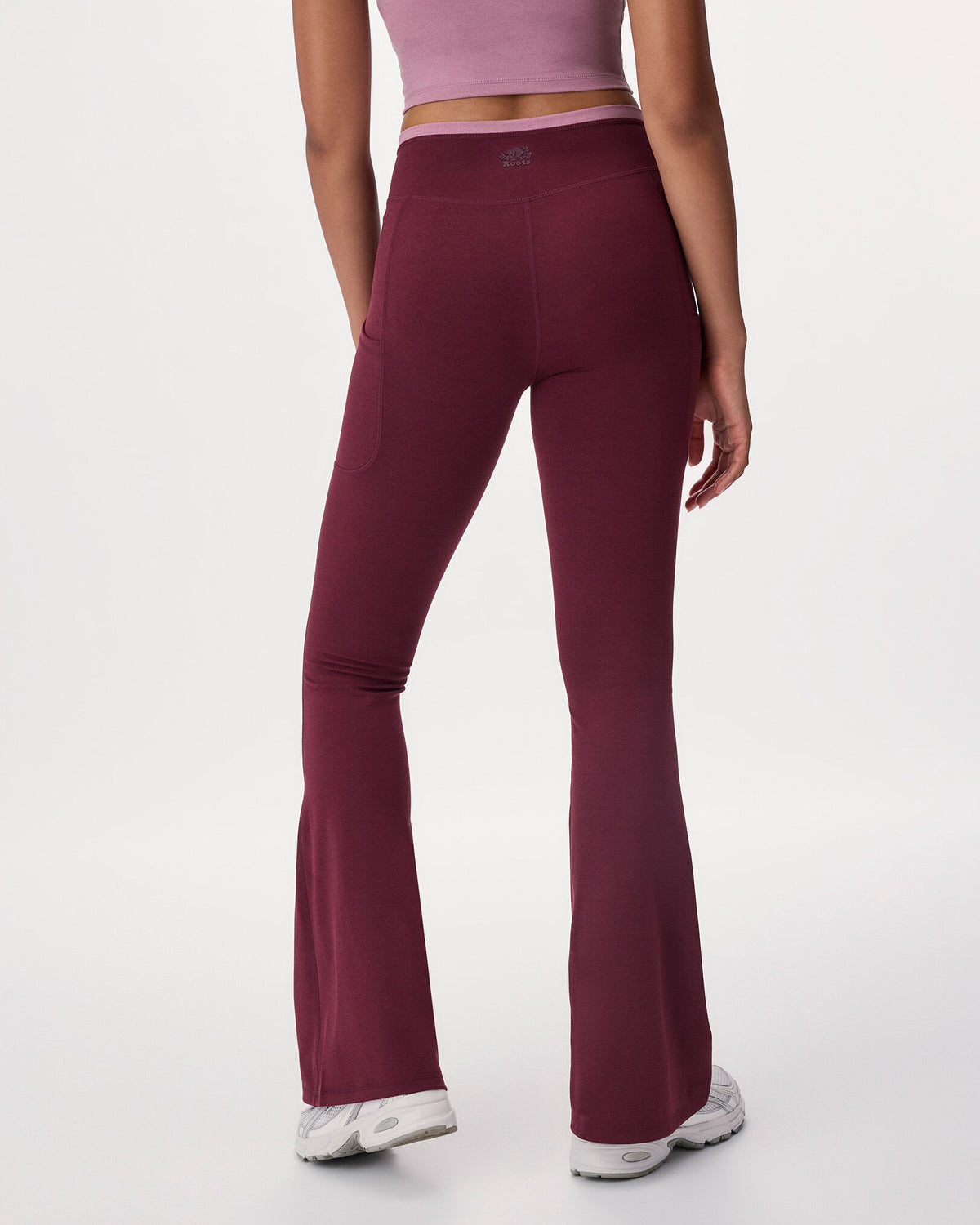 Active Knit Flare Legging / MAROON FIG MIX