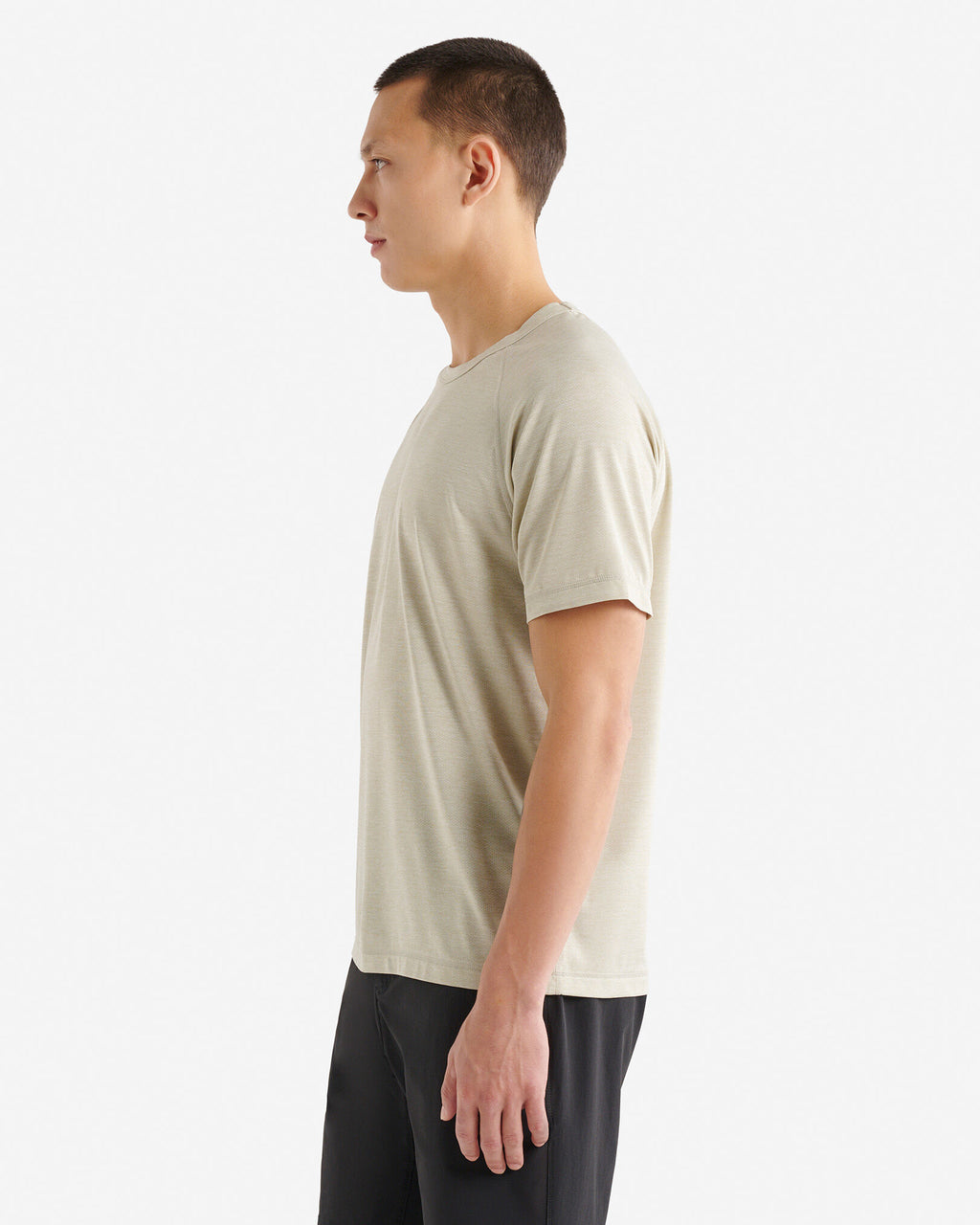 Renew Mesh Short Sleeve Top / GREY TAUPE PEPPER