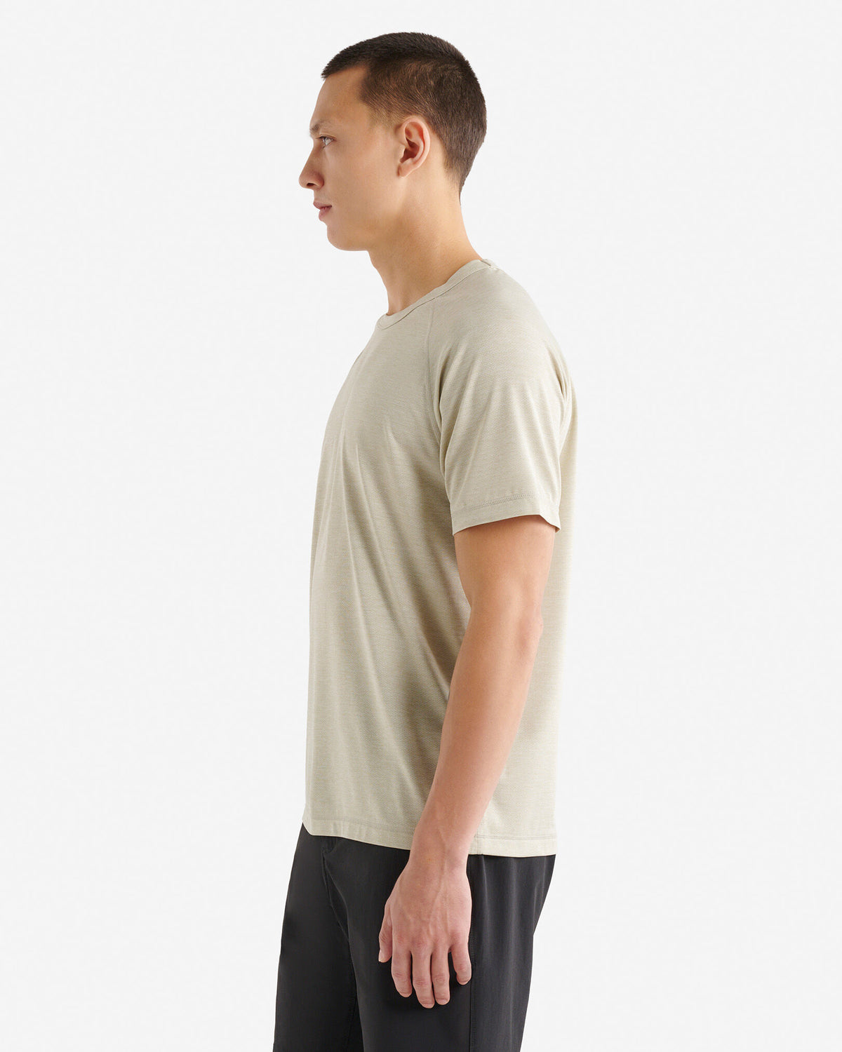 Renew Mesh Short Sleeve Top / GREY TAUPE PEPPER