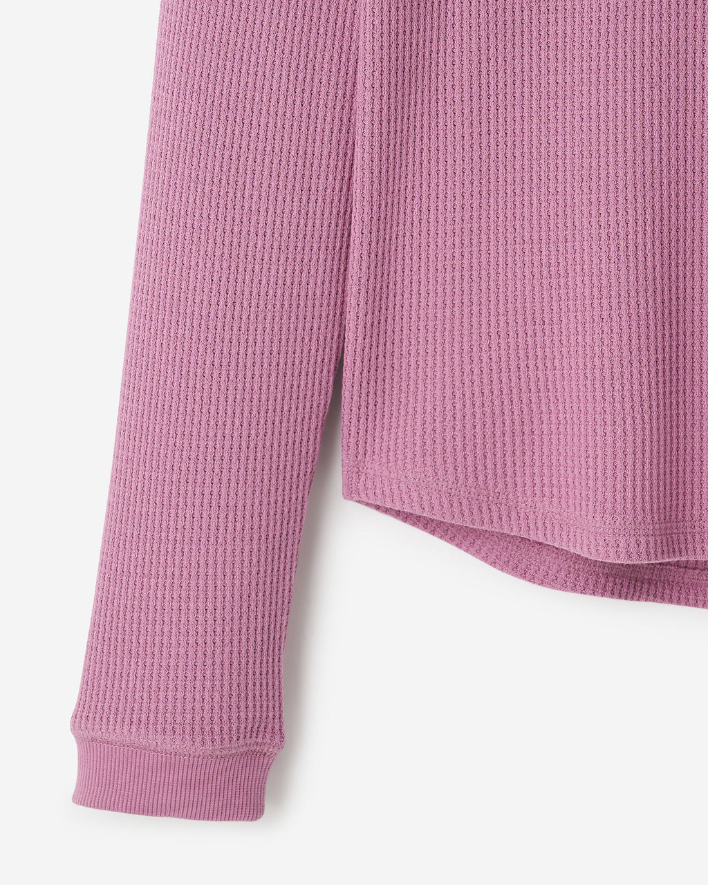 Waffle Long Sleeve Top / DUSKY PLUM