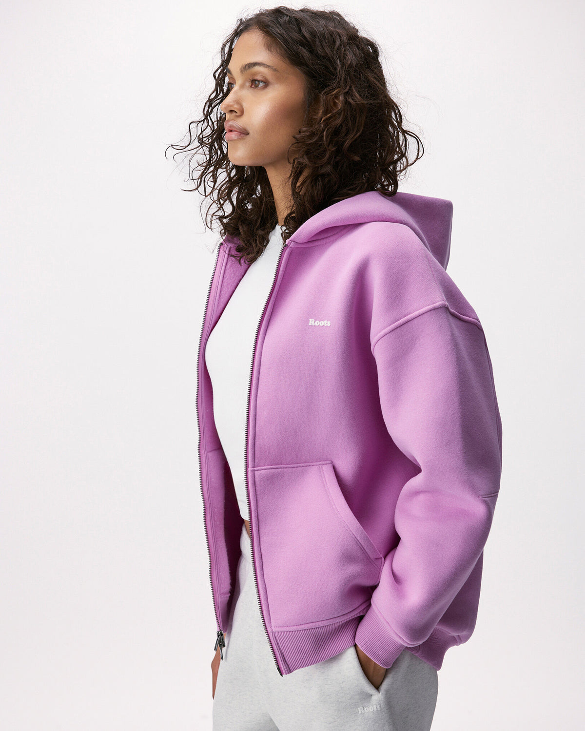 Cloud Long Full Zip Hoodie / ELECTRIC VIOLET