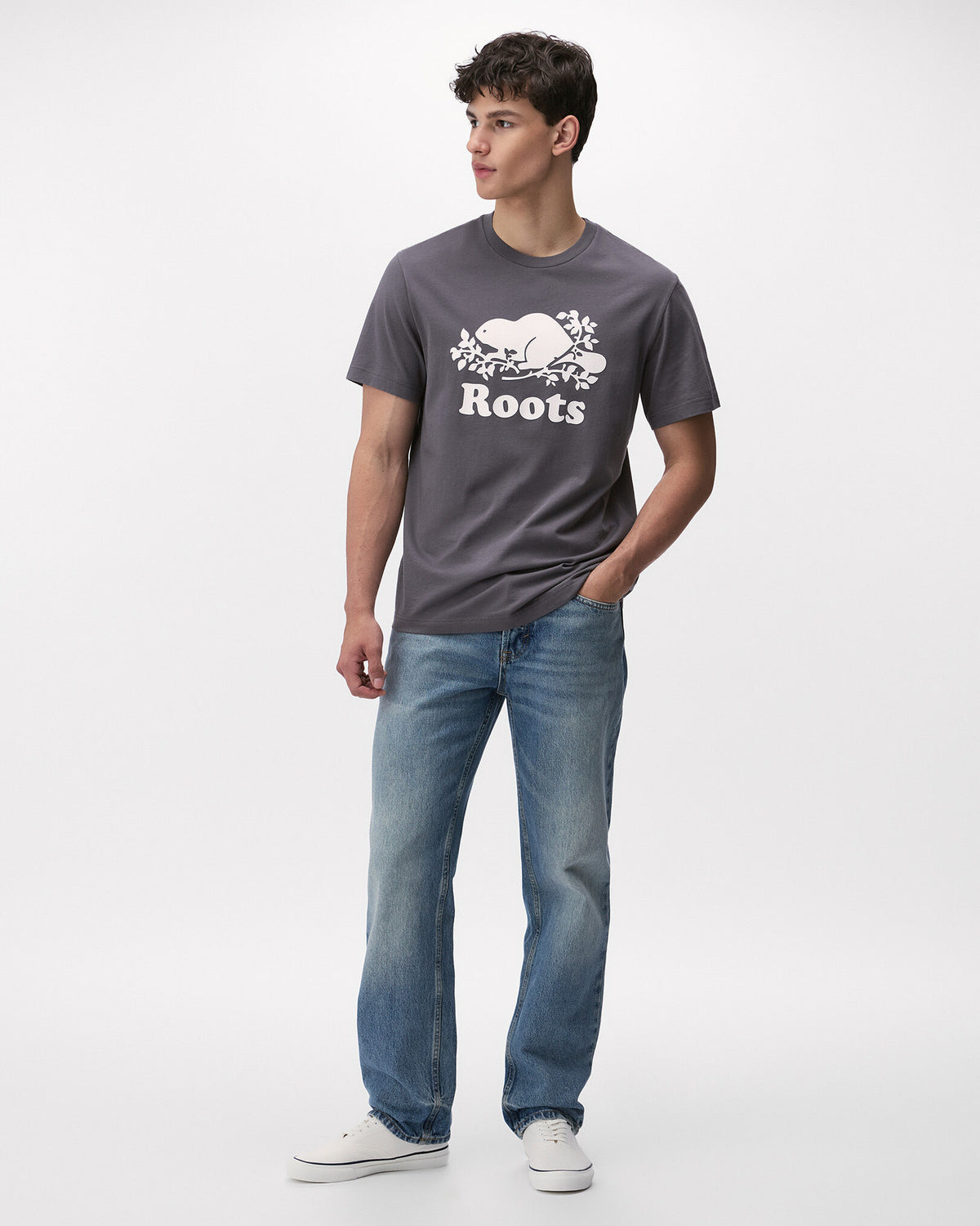Mens Organic Cooper Beaver T-Shirt / CLIFFSTONE GREY