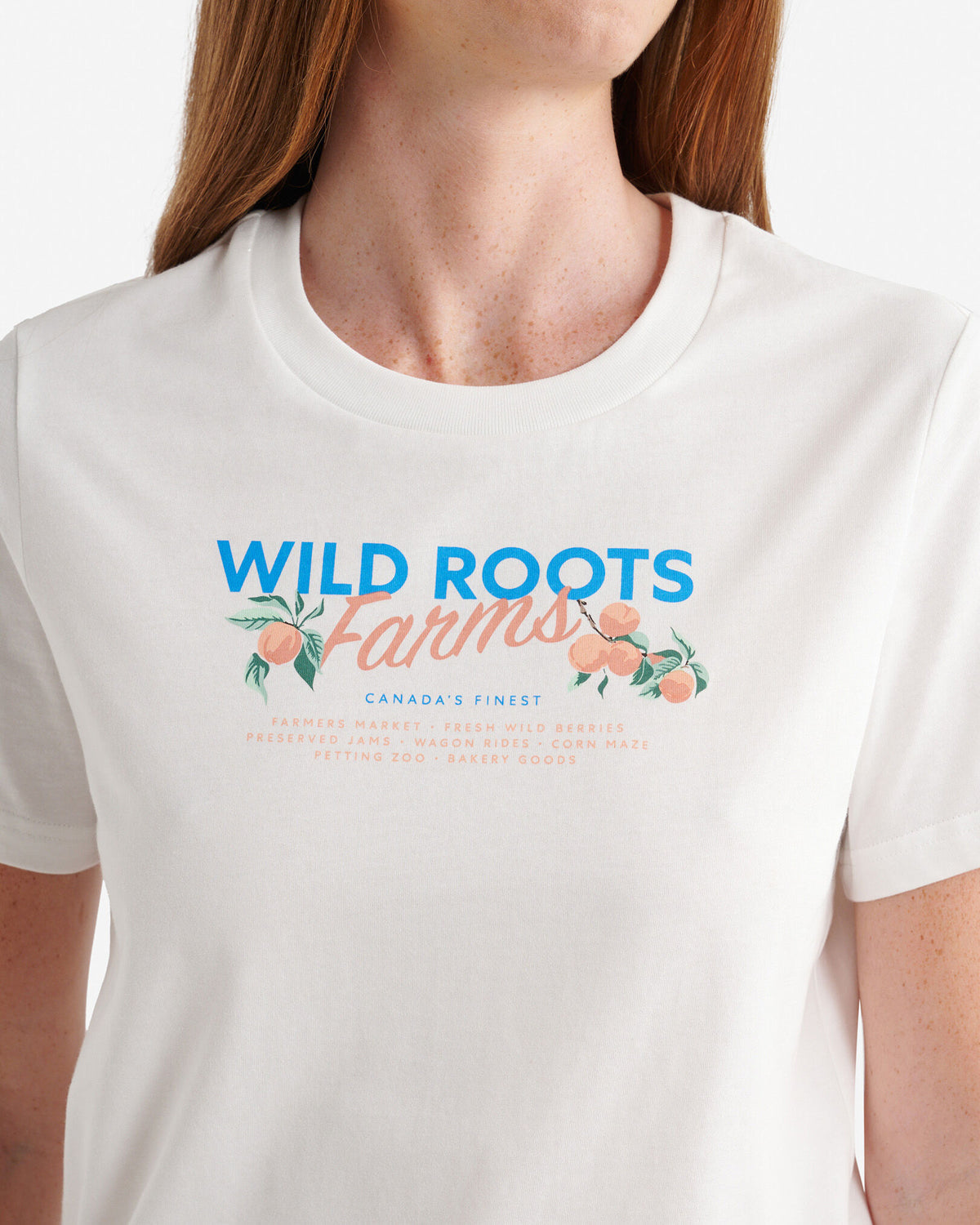 Womens  Fruit Stamp T-Shirt / EGRET