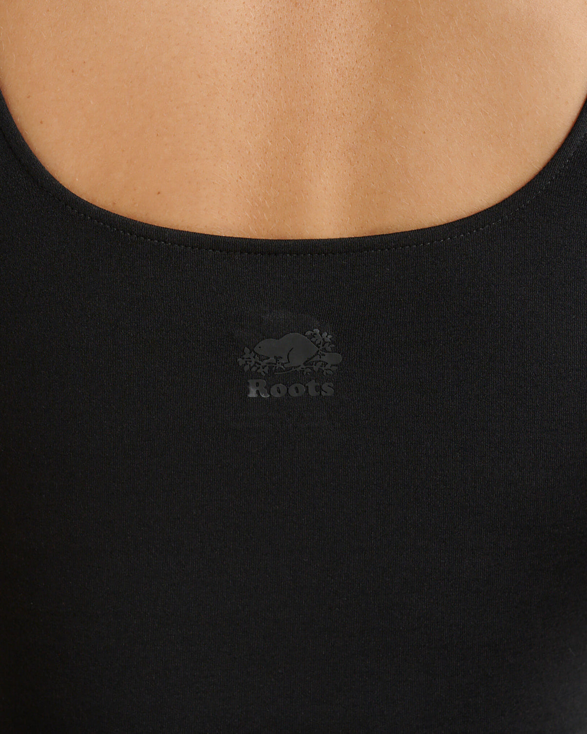 Renew Knit Square Neck Dress / BLACK