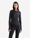 Renew Knit Fitted Long Sleeve Top / BLACK