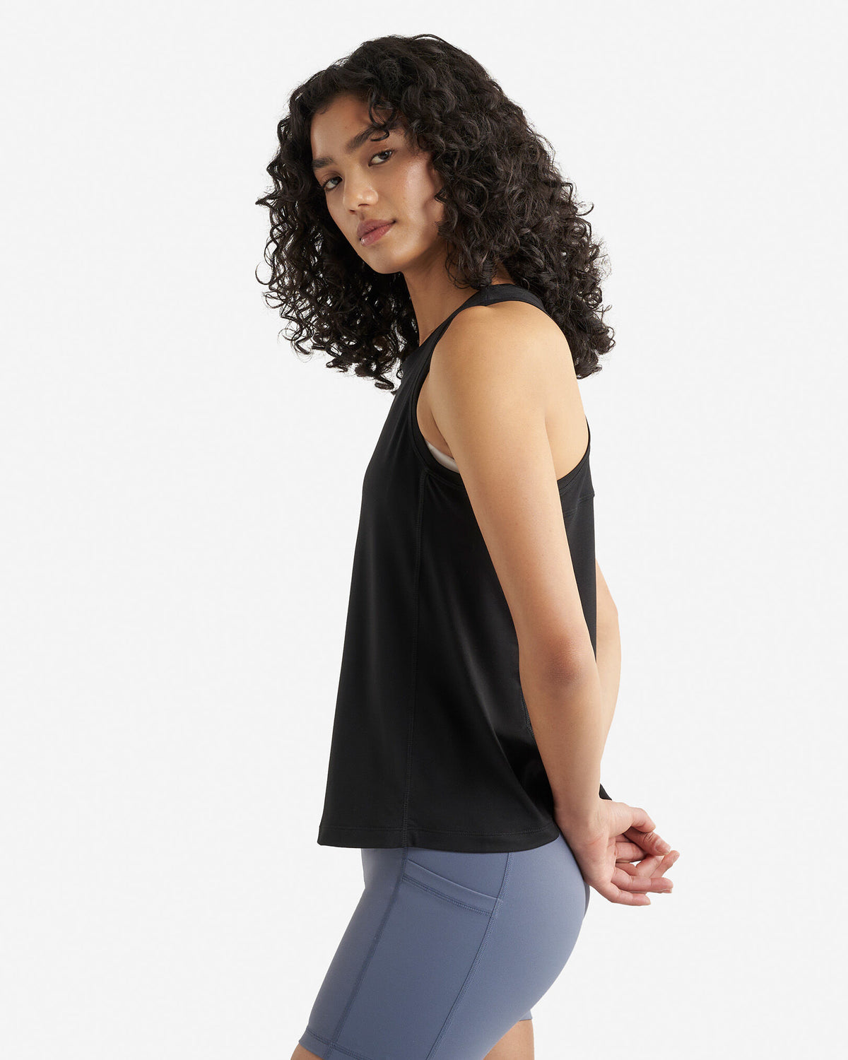 Renew Knit Racer Tank / BLACK