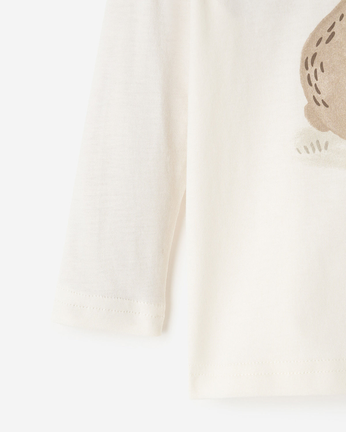 Baby Cozy Bear Long Sleeve T-Shirt / EGRET