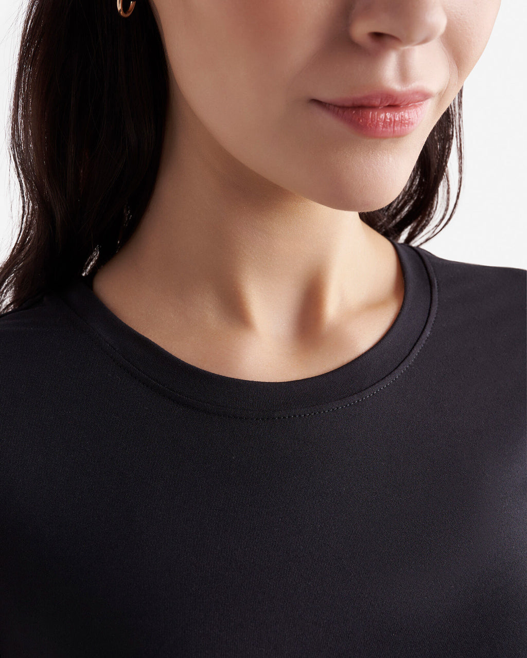 Renew Knit Crop T-Shirt / BLACK