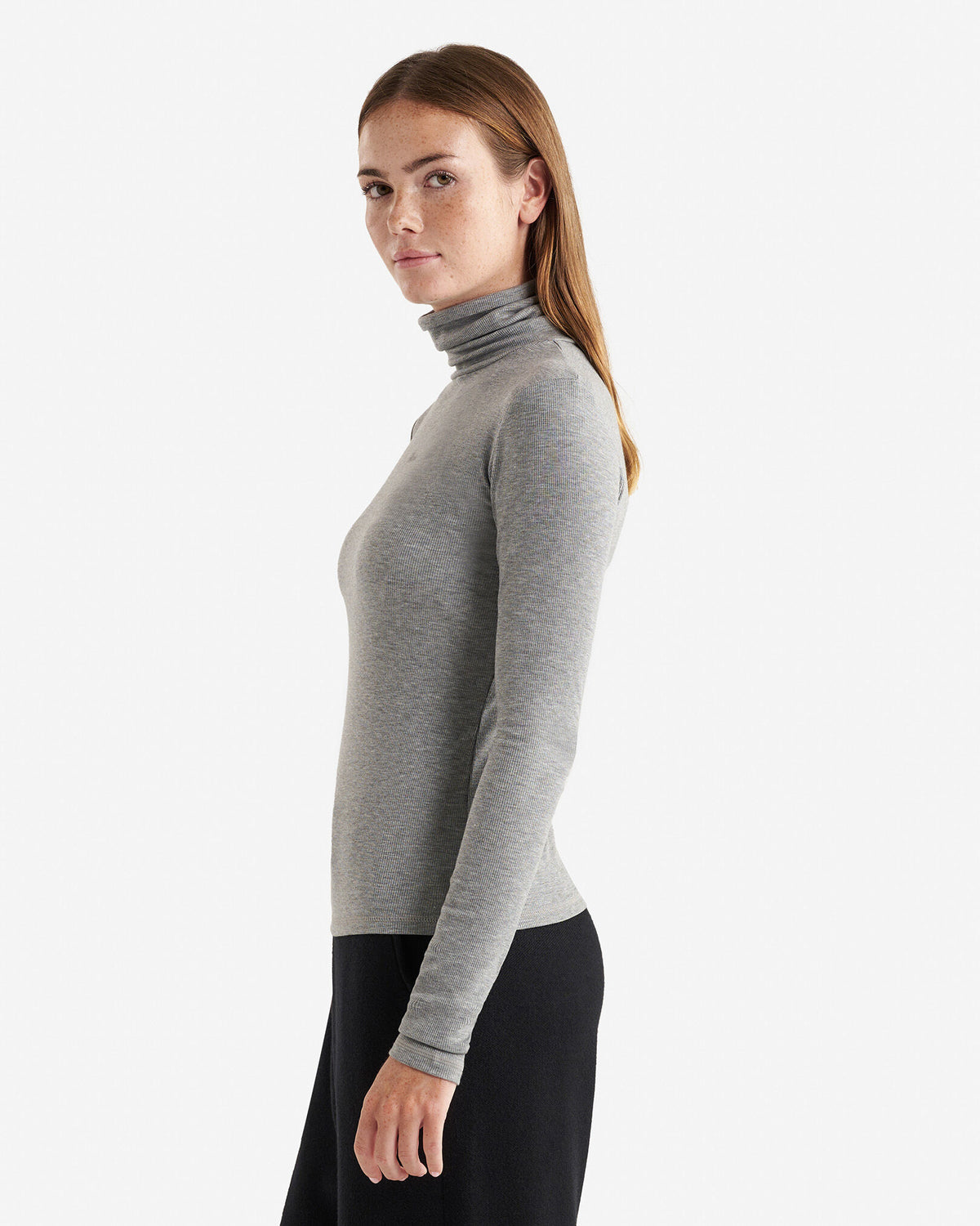 Rib Turtleneck / MEDIUM GREY MIX