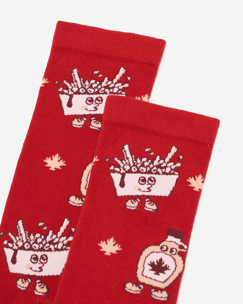 Adult Canadian Foodie Sock / SAGE RED
