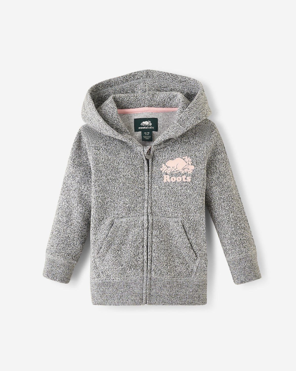 Baby Organic Original Full Zip Hoodie / SALT & PEPPER