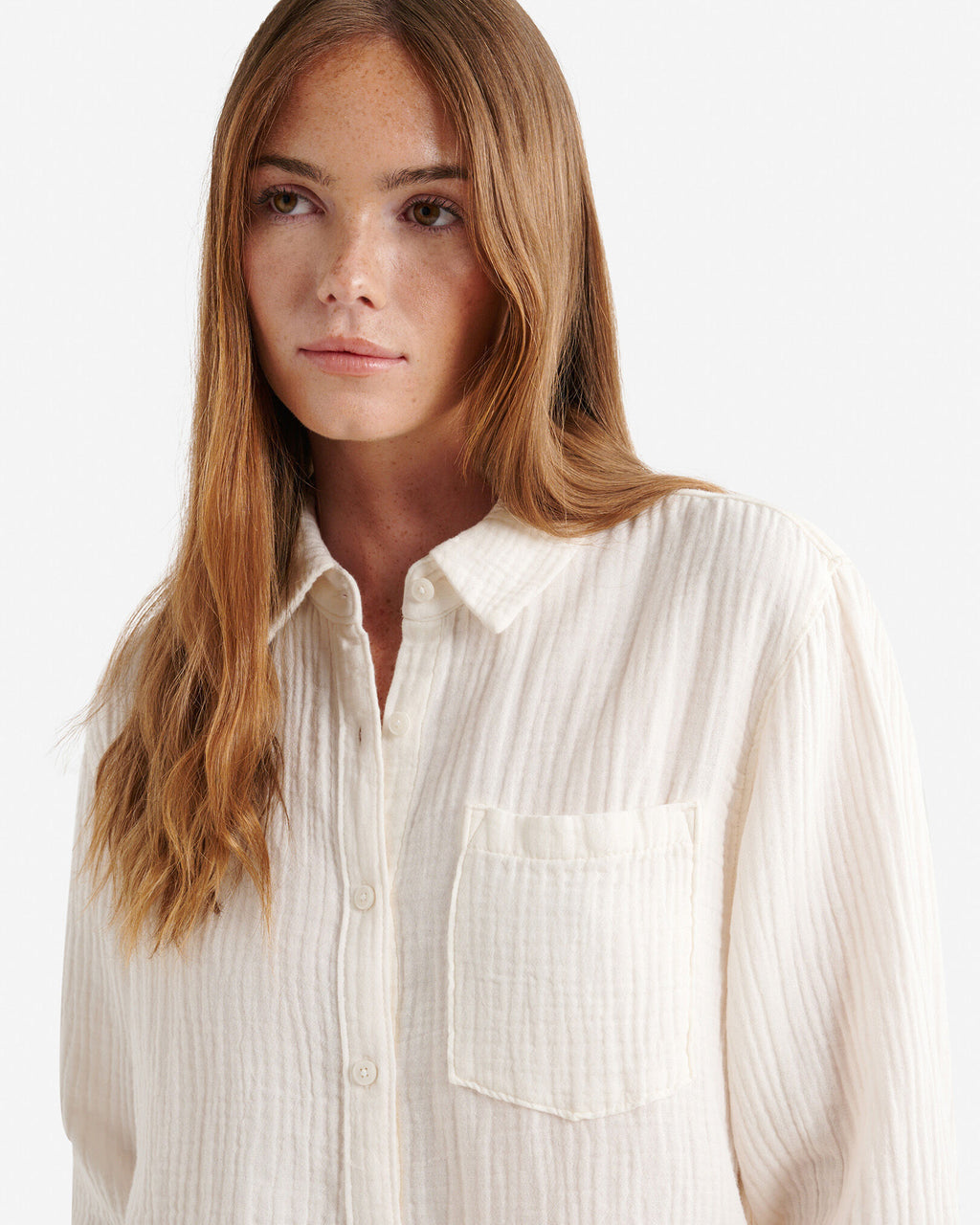 Isla Cotton Gauze Shirt / EGRET