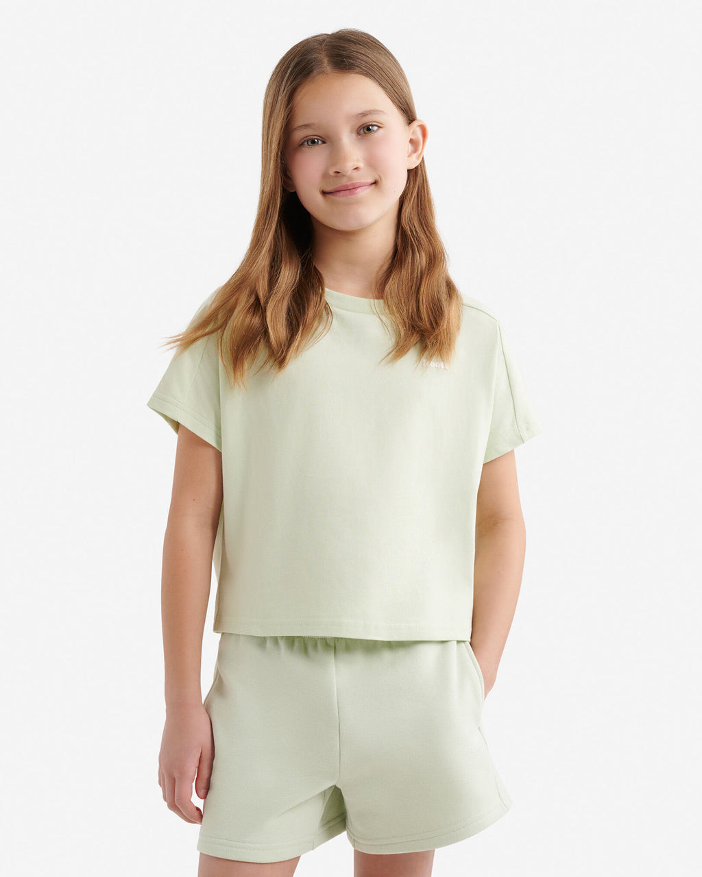 Girls Summer Cloud Boxy T-Shirt / FADED JADE