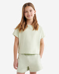 Girls Summer Cloud Boxy T-Shirt / FADED JADE