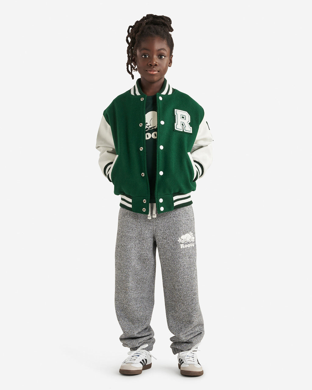 Kids Vintage Varsity Jacket 2.0 / PARK GREEN