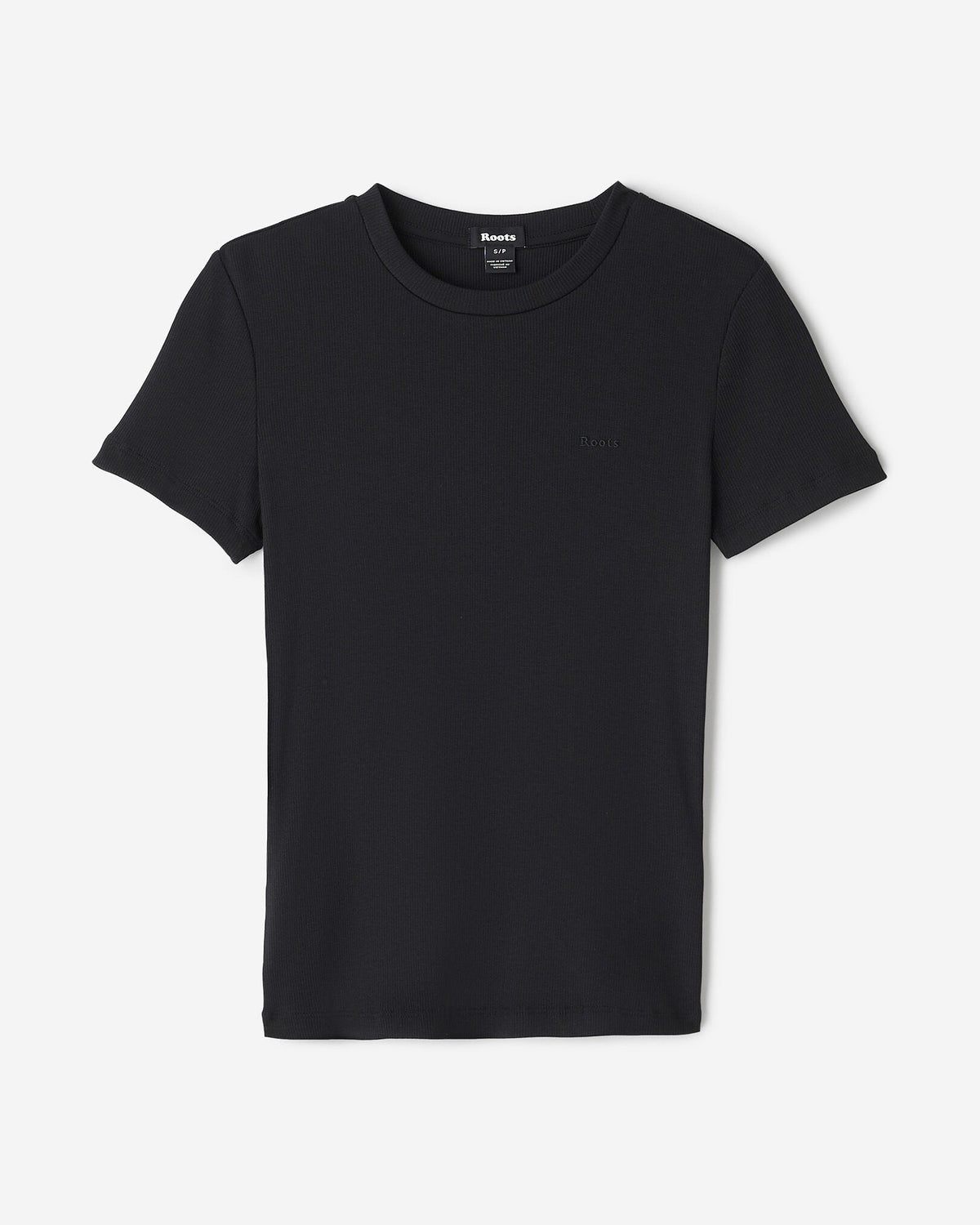 Roam Rib Fitted Short Sleeve Top / BLACK