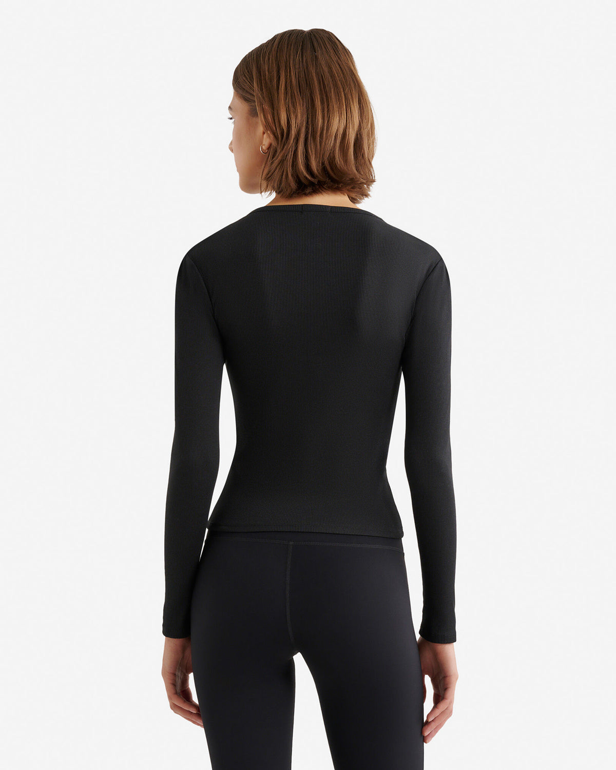 Roam Rib Fitted Long Sleeve Henley / BLACK