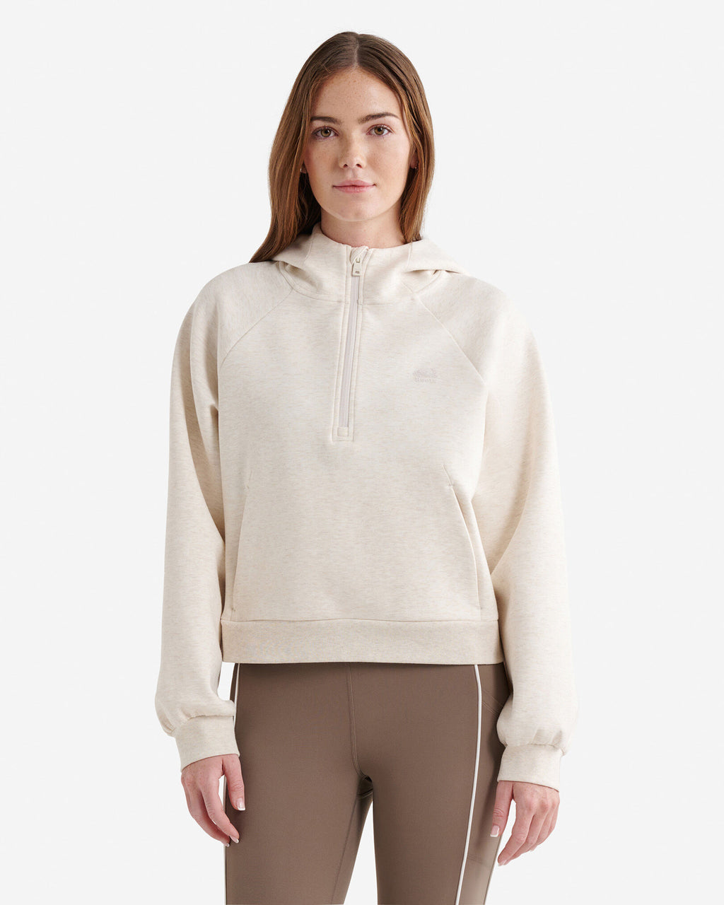 Roam Quarter Zip Hoodie / OATMEAL MIX