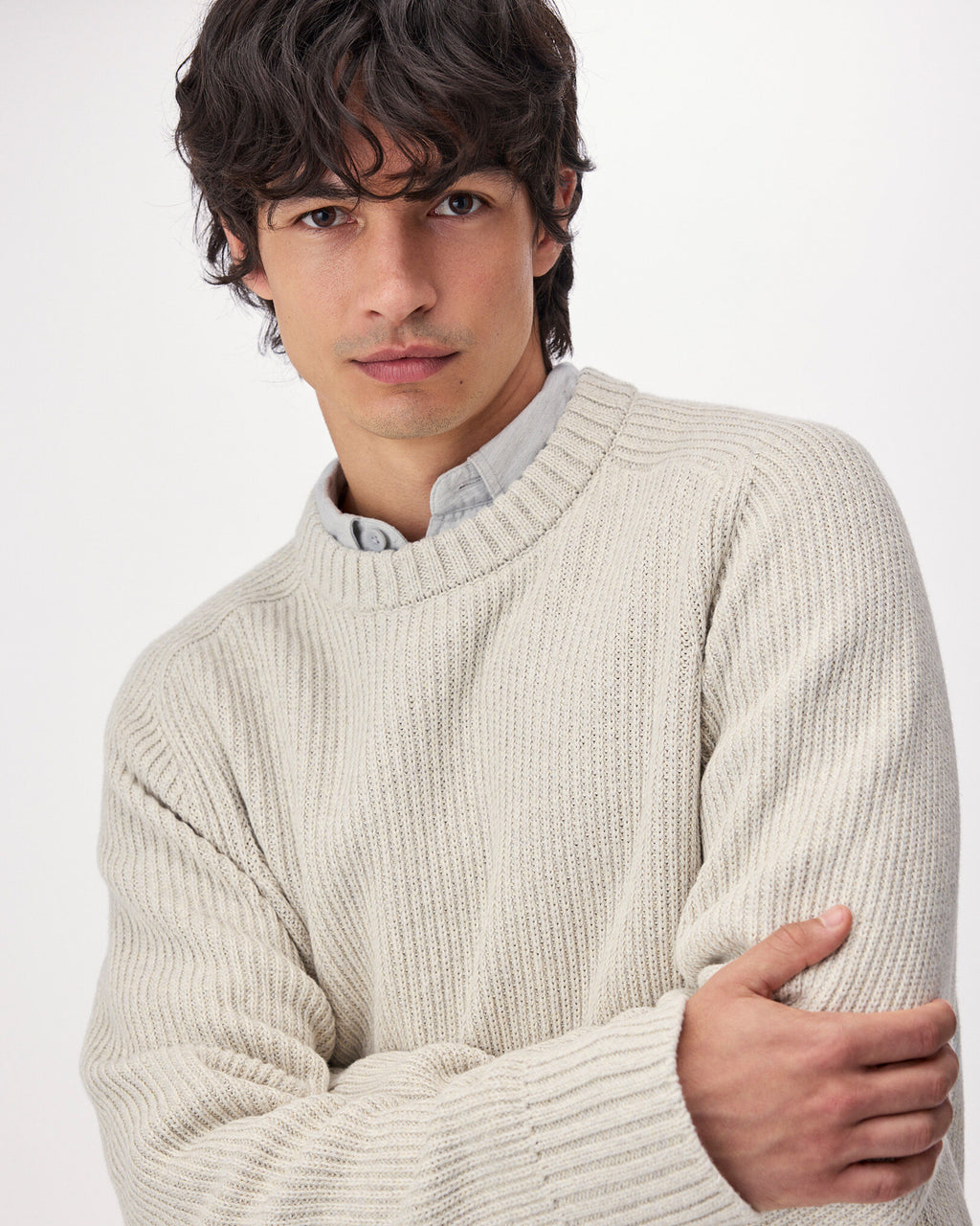 Robson Shaker Crew Sweater / VANILLA CREAM MIX