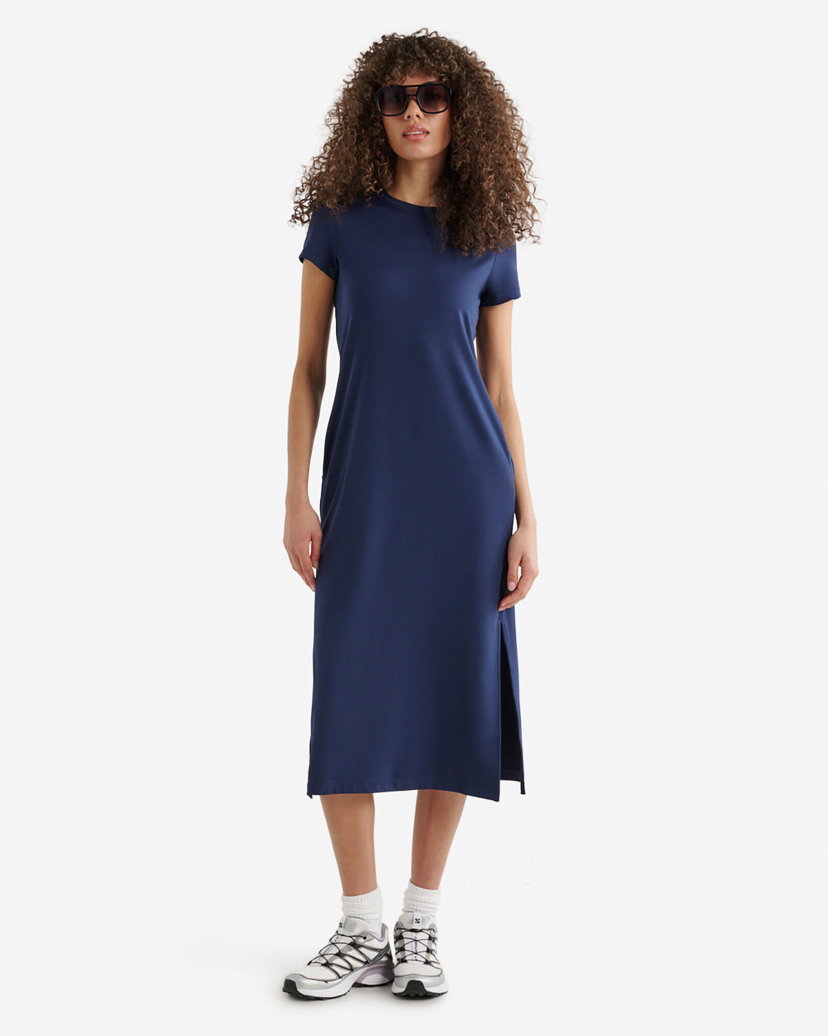 Renew Knit Short Sleeve Dress / NAVY BLAZER