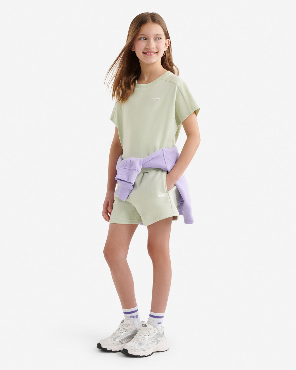 Girls Summer Cloud Boxy T-Shirt / FADED JADE