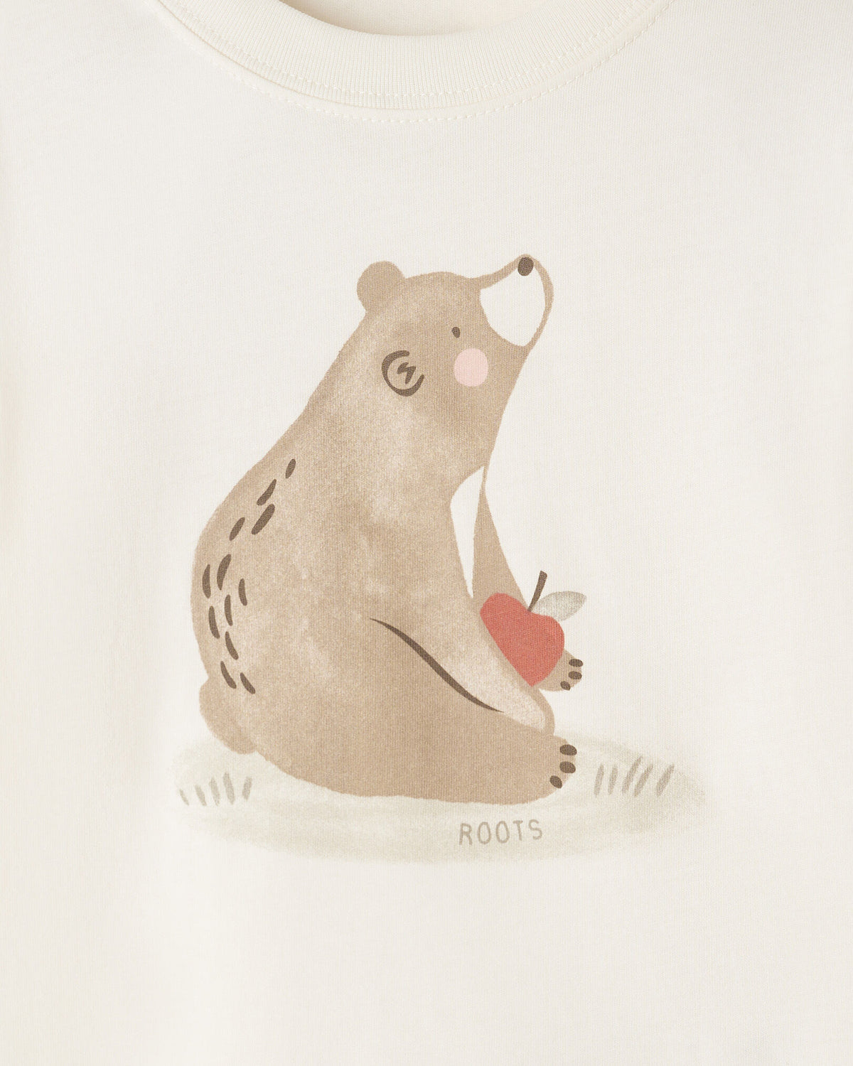 Toddler Cozy Bear Long Sleeve T-Shirt / EGRET