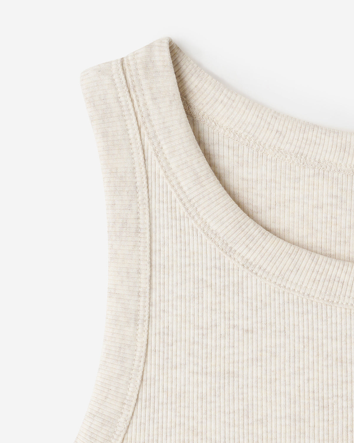 Roam Rib Fitted Tank Top / OATMEAL MIX