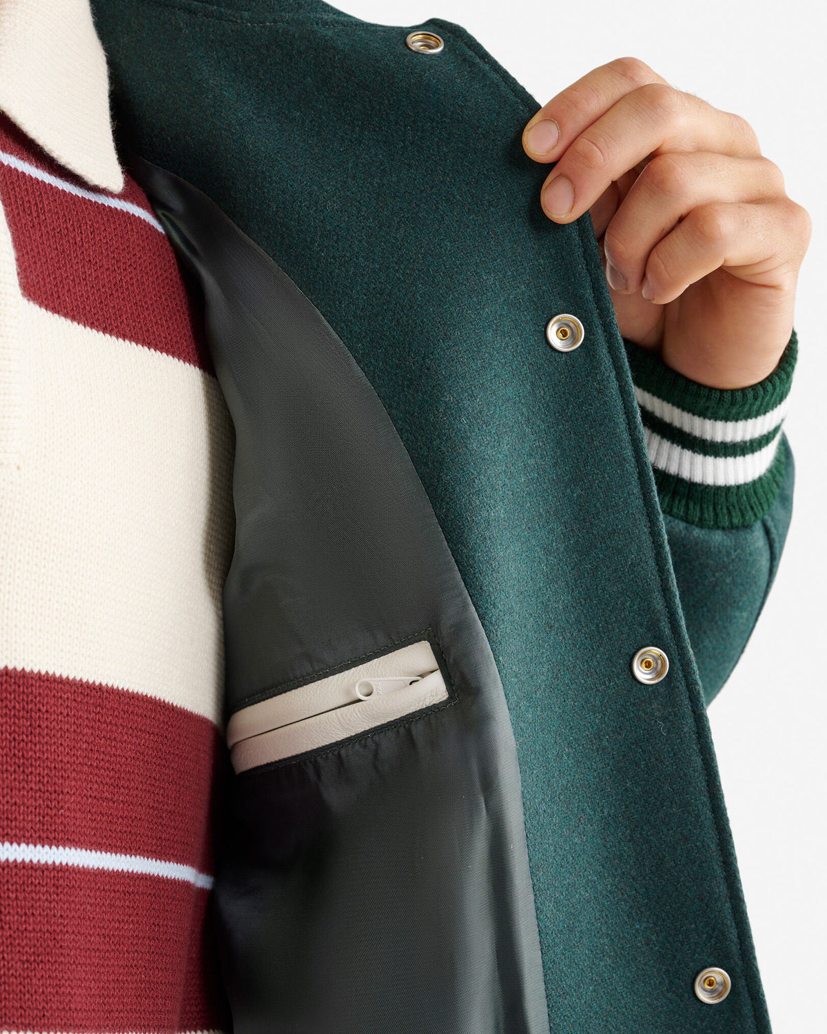 Ramsden Ranger Varsity Jacket / VARSITY GREEN/WHITE
