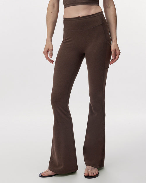 Active Knit Flare Legging / BLACK COFFEE MIX